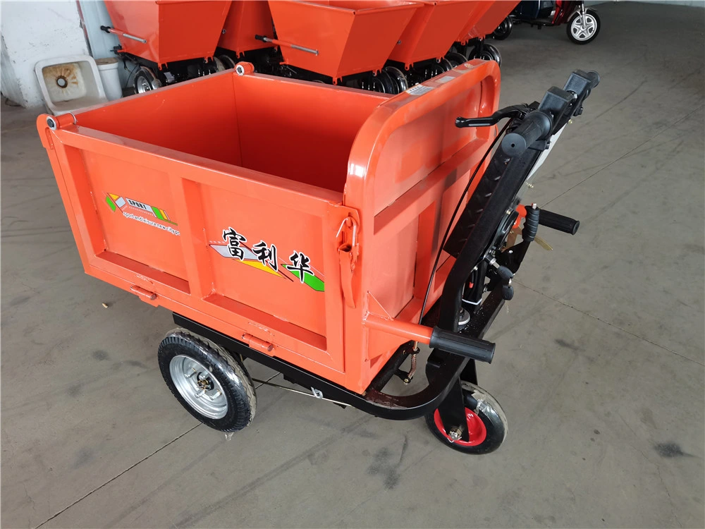 Site Hand Push Electric Tricycle Dump Bucket Trolley